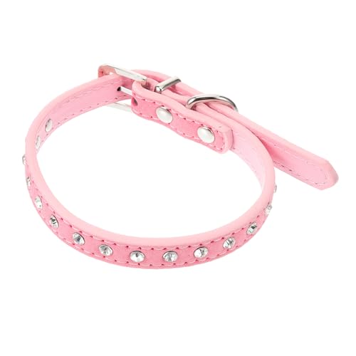 EXHUMKY Verstellbares Haustierhalsband aus Langlebigem PU mit Funkelnden Kristallrhinestones Blumenform S Rosa mit Metallverschluss und D Ring für Hunde Katzen und Welpen EXHUMKY Verstellbares Haustierhalsband aus Langlebigem PU mit Funkelnden Kristallrhinestones Blumenform S Rosa mit Metallverschluss und D Ring für Hunde Katzen und Welpen von EXHUMKY