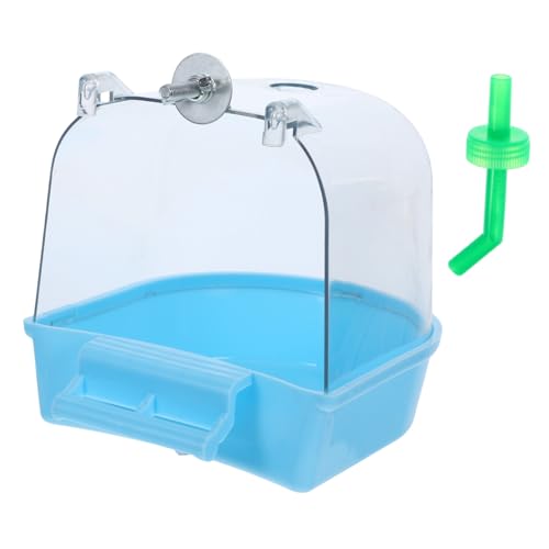 EXHUMKY Vogelbadewanne für Käfige Praktische Duschbox aus Langlebigem für Wellensittiche und Papageien Installieren und Multifunktional für Angenehmes Badeerlebnis von EXHUMKY