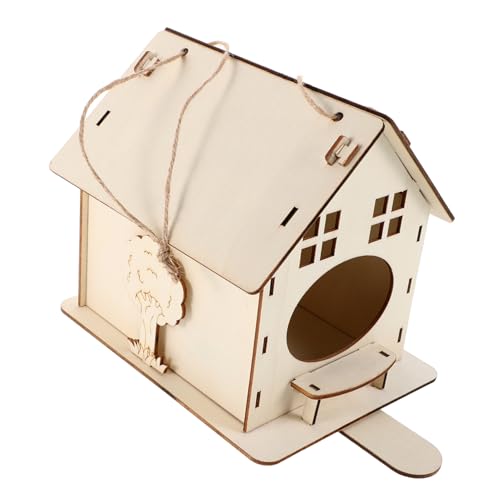 EXHUMKY Vogelhaus aus Naturholz Unbemalt Aufhängen Rustikales Vogelhäuschen für Kleine Vielseitige Dekoration für Garten und Innenräume für DIY Fans EXHUMKY Vogelhaus aus Naturholz Unbemalt Aufhängen Rustikales Vogelhäuschen für Kleine Vielseitige Dekoration für Garten und Innenräume für DIY Fans von EXHUMKY