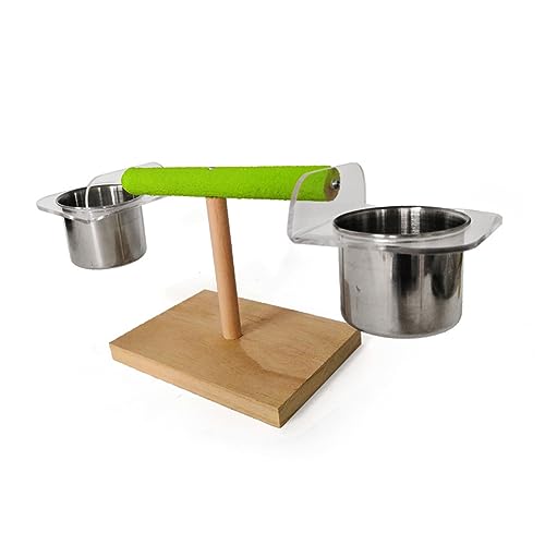 EXHUMKY Vogelspielzeug Stand Rack für Papageien Einstellbare Kletterstation und Futterbowl für Nymphensittiche Wellensittiche und Kleine Vögel aus Sicherem Material Gefertigt Installieren von EXHUMKY