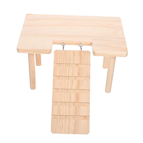 EXHUMKY Kleintier Spielzeug Aus Holz Für Hamster Chinchillas Und Meerschweinchen Robuste Kletterplattform Mit Rampen Fördert Bewegung Und Koordination Langlebig Und Unterhaltsam Für von EXHUMKY