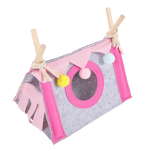 EXHUMKY Zelte für Haustiere Kaninchen Sachen Meerschweinchen-Hängematte Höhle Hütte Schweine Schlafhaus für kleines Haustier Hamsterversteck Unterschlupf für Hamster Hamsternest Stoff Rosa von EXHUMKY