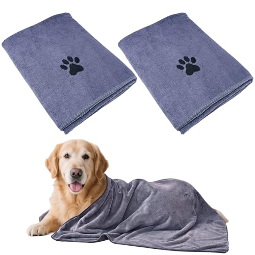 2 Stück Hunde Handtuch, 100cm × 50cm Hundehandtuch, Grau Schnelltrocknend Haustier Mikrofaser Handtücher, Ultra-Saugfähiges Luxus-Hundehandtuch, Badetuch Hund für Hunde Katzen Oder Andere Haustiere 2 Stück Hunde Handtuch, 100cm × 50cm Hundehandtuch, Grau Schnelltrocknend Haustier Mikrofaser Handtücher, Ultra-Saugfähiges Luxus-Hundehandtuch, Badetuch Hund für Hunde Katzen Oder Andere Haustiere von EXIN DECHEN
