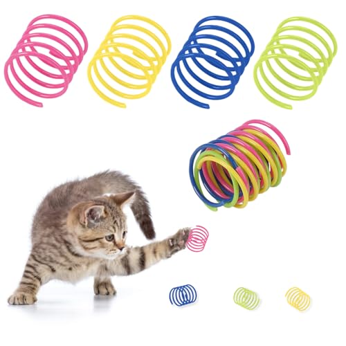 100 Stück Katzenspielzeug Spirale Set, Cat Spring Spielzeug,Kunststoffspiralfedern Interaktives Spielzeug, Breit Bunte Spiralfedern Katzenspielzeug für Katzen, Hunde, Haustiere Schlagen, Beißen, Jagen 100 Stück Katzenspielzeug Spirale Set, Cat Spring Spielzeug,Kunststoffspiralfedern Interaktives Spielzeug, Breit Bunte Spiralfedern Katzenspielzeug für Katzen, Hunde, Haustiere Schlagen, Beißen, Jagen von EXIN DEHCEN