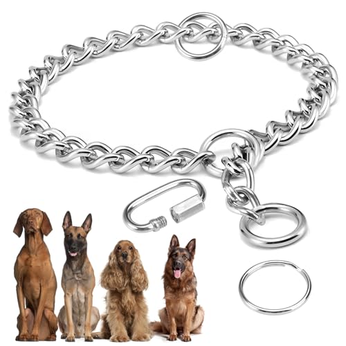 Kettenhalsband Hund, 65cm Hundehalsband Kette, Verstellbare Hundekette mit Sicherer Schnalle, Hunde Kette zum Hundetraining, Edelstahl Hundehalskette, Hundehalsband Aus Metall,für Hund Spazieren Gehen Kettenhalsband Hund, 65cm Hundehalsband Kette, Verstellbare Hundekette mit Sicherer Schnalle, Hunde Kette zum Hundetraining, Edelstahl Hundehalskette, Hundehalsband Aus Metall,für Hund Spazieren Gehen von EXIN DEHCEN