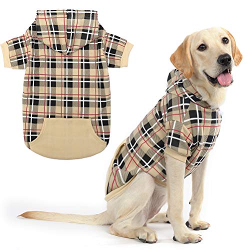 EXPAWLORER Hunde-Kapuzenpullover, kariert, britischer Stil, für kleine, mittelgroße und große Hunde EXPAWLORER Hunde-Kapuzenpullover, kariert, britischer Stil, für kleine, mittelgroße und große Hunde von EXPAWLORER