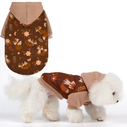 EXPAWLORER Hunde-Kapuzenpullover, weicher Hundepullover, Winter-Herbst-Fleece-Sweatshirt mit Muster, Haustierkleidung, Outfits für Welpen, Katzen, kleine, mittelgroße und große Hunde von EXPAWLORER