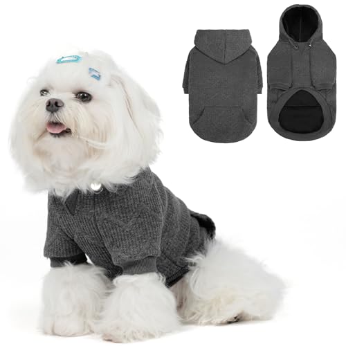 EXPAWLORER Hunde-Kapuzenpullover für kleine, mittelgroße und große Hunde, weicher und warmer Hunde-Kapuzenpullover mit Loch für die Leine und Tasche, Winter, Herbst, kaltes Wetter, warme von EXPAWLORER
