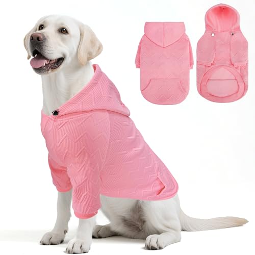 EXPAWLORER Hunde-Kapuzenpullover für kleine, mittelgroße und große Hunde, weicher und warmer Hunde-Kapuzenpullover mit Loch für die Leine und Tasche, Winter, Herbst, kaltes Wetter, warme von EXPAWLORER