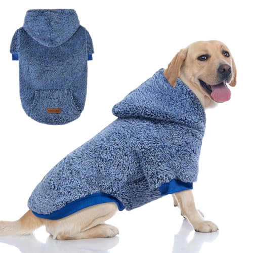 EXPAWLORER Hunde-Kapuzenpullover – warme Fleece-Winterkleidung, flauschiger Haustierpullover für kaltes Wetter, Kapuzen-Sweatshirt für kleine, mittelgroße und große Hunde, Jungen und Welpen EXPAWLORER Hunde-Kapuzenpullover – warme Fleece-Winterkleidung, flauschiger Haustierpullover für kaltes Wetter, Kapuzen-Sweatshirt für kleine, mittelgroße und große Hunde, Jungen und Welpen von EXPAWLORER