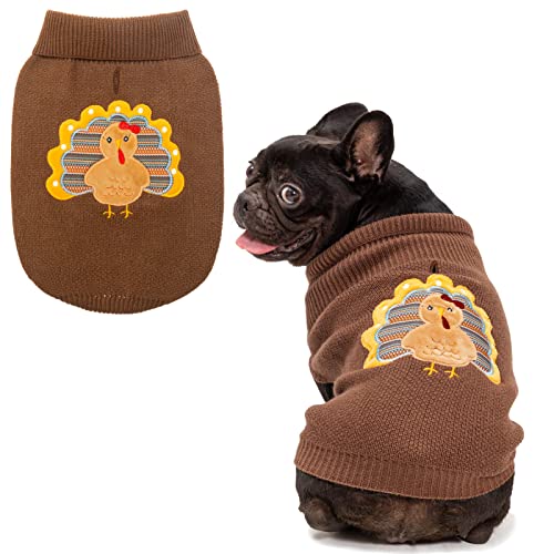 EXPAWLORER Hunde-Pullover, Türkien-Muster, weich und warm, Braun, SM von EXPAWLORER