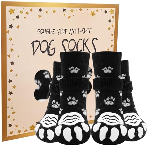 EXPAWLORER Hundesocken gegen Lecken der Pfoten, Hundepfotenschutz mit starker Traktionskontrolle auf Hartholzböden, rutschfest, Hundeschuhe für kleine, mittelgroße und große ältere Hunde von EXPAWLORER