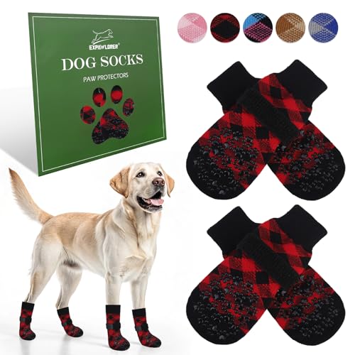 EXPAWLORER 2 Paar Anti rutsch Hundesocken Leckschutz der Pfoten, rutschfeste Pfotenschutz Hund Verletzung für Holzboden, Hundeschuhe Hundestiefel für heißen Boden Outdoor, Rot XS EXPAWLORER 2 Paar Anti rutsch Hundesocken Leckschutz der Pfoten, rutschfeste Pfotenschutz Hund Verletzung für Holzboden, Hundeschuhe Hundestiefel für heißen Boden Outdoor, Rot XS von EXPAWLORER