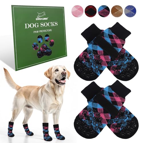 EXPAWLORER 2 Paar Anti rutsch Hundesocken Leckschutz der Pfoten, rutschfeste Pfotenschutz Hund Verletzung für Holzboden, Hundeschuhe Hundestiefel für heißen Boden Outdoor, Blau Rosa S EXPAWLORER 2 Paar Anti rutsch Hundesocken Leckschutz der Pfoten, rutschfeste Pfotenschutz Hund Verletzung für Holzboden, Hundeschuhe Hundestiefel für heißen Boden Outdoor, Blau Rosa S von EXPAWLORER