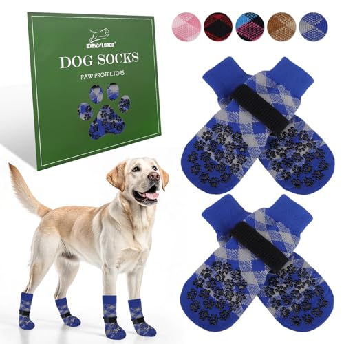 EXPAWLORER 2 Paar Anti rutsch Hundesocken Leckschutz der Pfoten, rutschfeste Pfotenschutz Hund Verletzung für Holzboden, Hundeschuhe Hundestiefel für heißen Boden Outdoor, Blau L EXPAWLORER 2 Paar Anti rutsch Hundesocken Leckschutz der Pfoten, rutschfeste Pfotenschutz Hund Verletzung für Holzboden, Hundeschuhe Hundestiefel für heißen Boden Outdoor, Blau L von EXPAWLORER