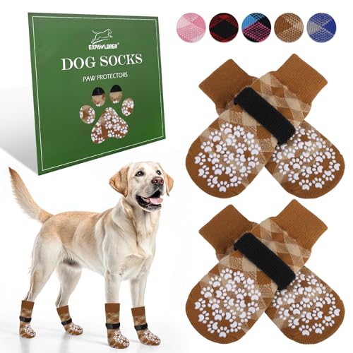 EXPAWLORER 2 Paar Anti rutsch Hundesocken Leckschutz der Pfoten, rutschfeste Pfotenschutz Hund Verletzung für Holzboden, Hundeschuhe Hundestiefel für heißen Boden Outdoor, Khaki M EXPAWLORER 2 Paar Anti rutsch Hundesocken Leckschutz der Pfoten, rutschfeste Pfotenschutz Hund Verletzung für Holzboden, Hundeschuhe Hundestiefel für heißen Boden Outdoor, Khaki M von EXPAWLORER