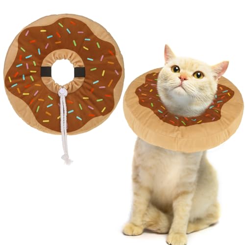 EXPAWLORER Katzenkegelhalsband, weich, verstellbar, Katzen-Genesungshalsband, niedliche Donut-Kätzchen, um das Lecken zu stoppen, bequemer Hals, elisabethanisch für Katzen und Kätzchen nach von EXPAWLORER