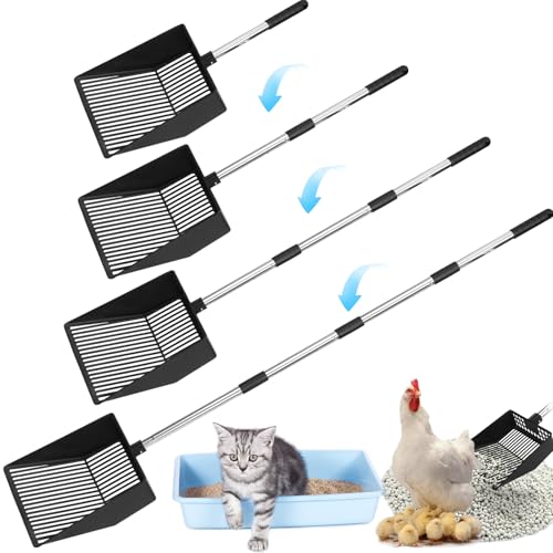 EXPAWLORER Katzenstreuschaufel, extra großer langer Griff, Hühnerkotschaufel, abnehmbare Metall-Katzenschaufel mit tiefem Sieb, 55,9 - 132,8 cm, kein Zurückbiegen, Haustierkotschaufel, EXPAWLORER Katzenstreuschaufel, extra großer langer Griff, Hühnerkotschaufel, abnehmbare Metall-Katzenschaufel mit tiefem Sieb, 55,9 - 132,8 cm, kein Zurückbiegen, Haustierkotschaufel, von EXPAWLORER