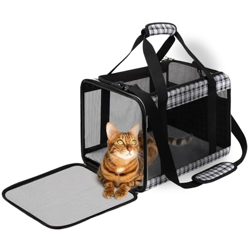 EXPAWLORER Katzentragetasche für große Katzen, 9 kg – weiche Seiten, mittelgroße Katzen unter 11.3 kg, kleine Hunde, von Fluggesellschaften zugelassene Haustier-Reisetasche EXPAWLORER Katzentragetasche für große Katzen, 9 kg – weiche Seiten, mittelgroße Katzen unter 11.3 kg, kleine Hunde, von Fluggesellschaften zugelassene Haustier-Reisetasche von EXPAWLORER