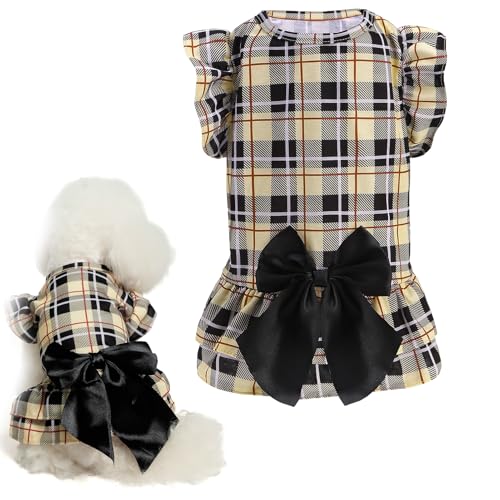 EXPAWLORER Klassisches kariertes Hundekleid für kleine Hunde und Welpen, Hundekleid, Hemd, Haustier-Outfits, Urlaubsparty, Haustierkleidung, warmer Rock von EXPAWLORER