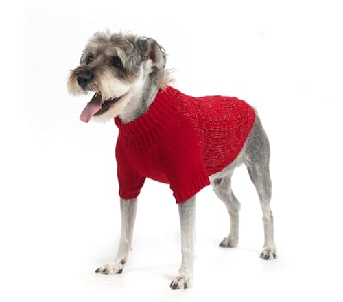 EXPAWLORER Pullover für kleine Hunde – Fleecepullover mit Loch für die Leine, Rollkragen, Herbstkleidung für Hunde, Urlaubskleidung mit reflektierendem Garn für kleine, mittelgroße Hunde, Welpen, Rot, EXPAWLORER Pullover für kleine Hunde – Fleecepullover mit Loch für die Leine, Rollkragen, Herbstkleidung für Hunde, Urlaubskleidung mit reflektierendem Garn für kleine, mittelgroße Hunde, Welpen, Rot, von EXPAWLORER