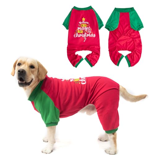 EXPAWLORER Weihnachtlicher Hunde-Pyjama für mittelgroße und große Hunde, Größe 3XL von EXPAWLORER