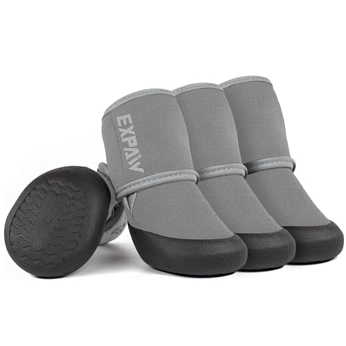 EXPAWLORER rutschfeste Hundeschuhe – wasserdichte Hundestiefel, Pfotenschutz, Hitzeschutz für Outdoor-Wandern, Spazierengehen, reflektierende Hundeschuhe für Winterschnee von EXPAWLORER