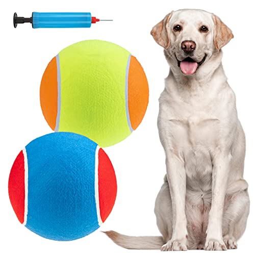 EXPAWLORER Hundespielzeug-Ball, 24,1 cm, riesige Tennisbälle für Hunde, schwimmende große Hundespielzeug, interaktiver großer Tennisball für Hunde mit aufblasbaren Nadeln für drinnen und draußen, von EXPAWLORER