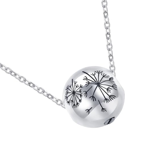 EXQIOUR Gedenk-Halskette mit elegantem Löwenzahn-Anhänger für Asche, Gedenkstätte für geliebte Haustiere und Familie, Freizeitkleidung, wasserdicht, Gedenkschmuck EXQIOUR Gedenk-Halskette mit elegantem Löwenzahn-Anhänger für Asche, Gedenkstätte für geliebte Haustiere und Familie, Freizeitkleidung, wasserdicht, Gedenkschmuck von EXQIOUR