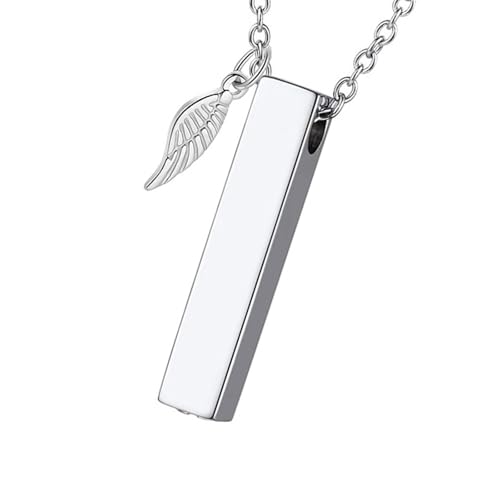 EXQIOUR Gedenkurne für Haustiere, Urne, Engelsflügel, Medaillon, Aschehalter, Erinnerungsstücke, Asche, Behälter, Schmuck, Gedenkhalskette von EXQIOUR
