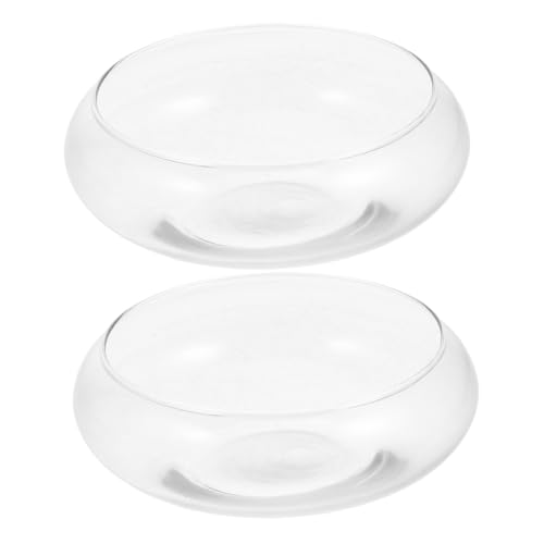 EXQUIMEUBLE 2Stücke Glasfischschüssel Vase Runde Blumenvase für Moderne Terrarium Pflanzer für Sukkulenten Stilvolle Dekoration für Zuhause und Büro von EXQUIMEUBLE