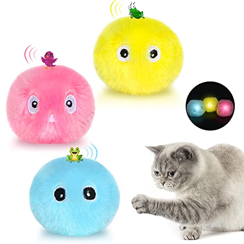 EXTFANS 3 Stück Katzenbälle Interaktives Katzenspielzeug Ball mit Sound Kätzchenspielzeug Plüsch Balle, Interaktives Spielzeug Katzenball mit lebensechte Tiergeräusche für Katze EXTFANS 3 Stück Katzenbälle Interaktives Katzenspielzeug Ball mit Sound Kätzchenspielzeug Plüsch Balle, Interaktives Spielzeug Katzenball mit lebensechte Tiergeräusche für Katze von EXTFANS
