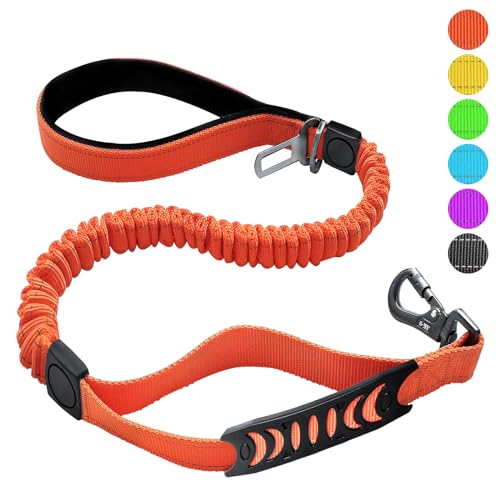 EXTFANS Hunde Sicherheitsgurt für Auto (Orange(100-150cm)) von EXTFANS