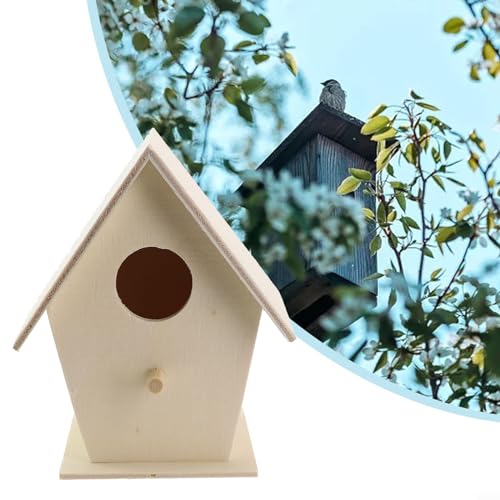 Vogelhaus aus Holz, ideal für Gartendekoration, Niststation für Wildvögel (A) von EXTRWORY