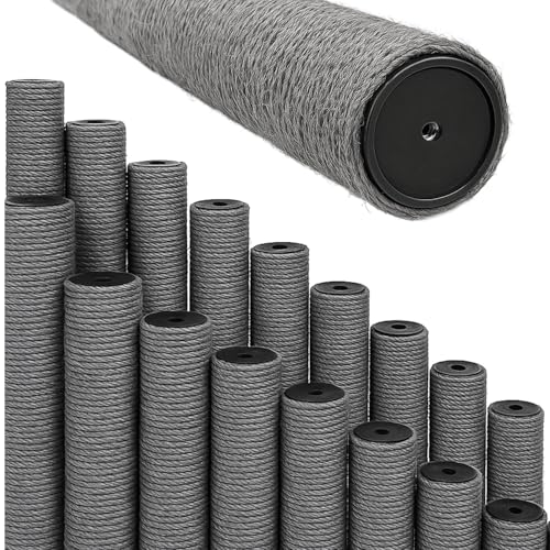 eyepower 50 cm Pfotenfreund Ø 7,4 cm: M8 Sisalstamm für Kratzbaum - Ersatzstamm Grau - 100% Sisal Stamm Kratzsäule - Kratzstamm für Katzen Stabil - Katzenkratzbaum Ersatzteile Sisalstämme Sisalsäulen von EYEPOWER