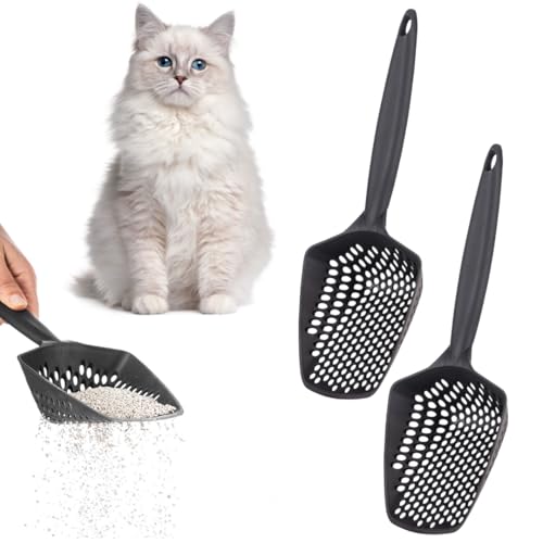 EYNEL 2 Stück Katzenstreuschaufel mit kleinen Löchern für feines Streu, Hängegriff, tiefes Reptilien-Terrarium, Sandsieb, Kotschaufel, Kaninchenkot-Heber, Kätzchen-Siebschaufel (Schwarz, 2 Stück) EYNEL 2 Stück Katzenstreuschaufel mit kleinen Löchern für feines Streu, Hängegriff, tiefes Reptilien-Terrarium, Sandsieb, Kotschaufel, Kaninchenkot-Heber, Kätzchen-Siebschaufel (Schwarz, 2 Stück) von EYNEL