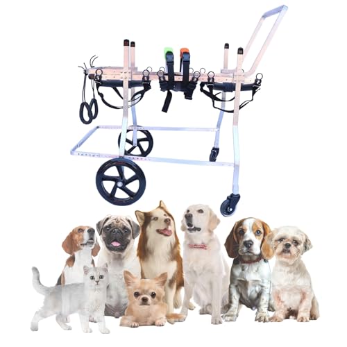 EYRMQWJPC Elldog im Rollstuhl Einstellbare Aluminiumlegierung Hund Katze Haustier Rollstuhl Mobilität Unterstützung Hilfe Mehrere Größen(XXL) von EYRMQWJPC