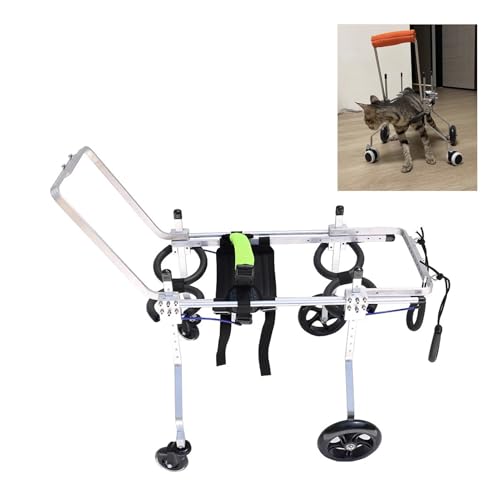 EYRMQWJPC Elldog im Rollstuhl Rollstuhl for Hunde und Katzen, Verstellbarer Aluminiumrahmen, Beinstütze vorne hinten, XXS-3XL(XXXS) von EYRMQWJPC