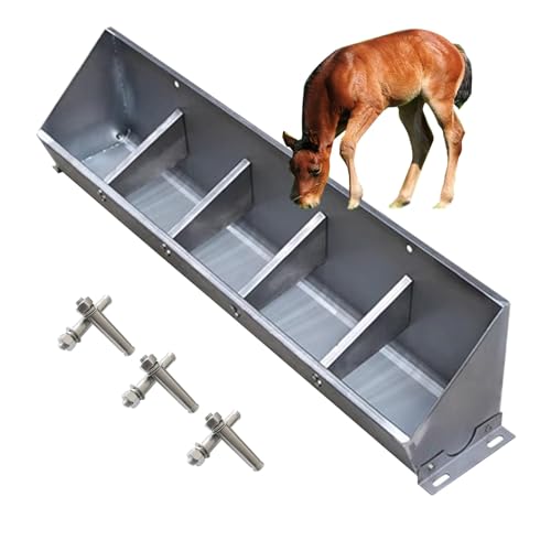 Futtertrog für Nutztiere 2-in-1-Futtertrog aus Edelstahl for Nutztiere, mehrere Größen(L100 x W19 x H26cm) von EYRMQWJPC