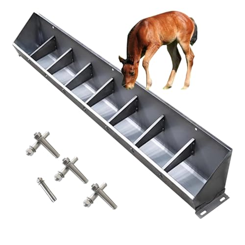 Futtertrog für Nutztiere 2-in-1-Futtertrog aus Edelstahl for Nutztiere, mehrere Größen(L150 x W19 x H26cm) von EYRMQWJPC