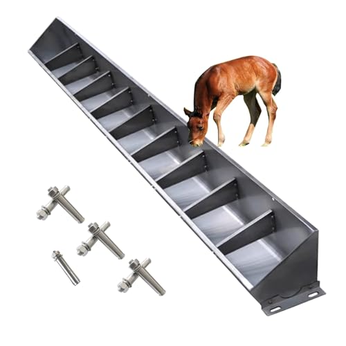 Futtertrog für Nutztiere 2-in-1-Futtertrog aus Edelstahl for Nutztiere, mehrere Größen(L200 x W19 x H26cm) von EYRMQWJPC