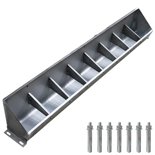 Futtertrog für Nutztiere Edelstahl-Tierfutterautomat for Schweine, Ziegen, Schafe, Pferde, Rinder, Alpakas(1.5m/4.9ft 8 bit) von EYRMQWJPC