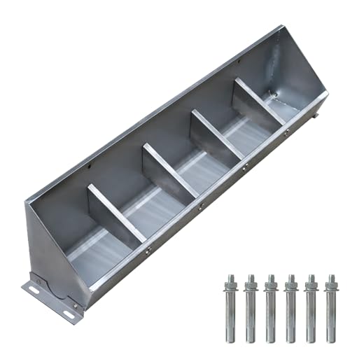 Futtertrog für Nutztiere Edelstahl-Tierfutterautomat for Schweine, Ziegen, Schafe, Pferde, Rinder, Alpakas(1m/3.3ft 5 bit) von EYRMQWJPC