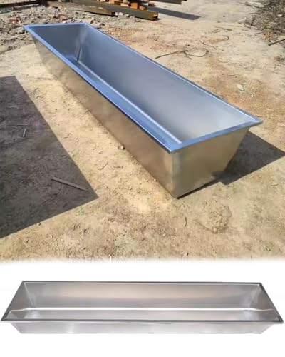 Futtertrog für Nutztiere Futter- und Wassertrog aus Edelstahl for Vieh(Without Stand,39.3in(3.3ft)) von EYRMQWJPC