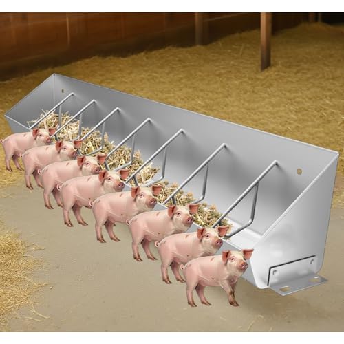 Futtertrog für Nutztiere Viehfuttertrog 2-in-1-Futtertrog Wassertrog mit 5-10 Plätzen(59 1/10" (150cm) 8 bit) von EYRMQWJPC