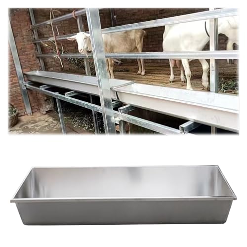 Futtertrog für Nutztiere Viehfuttertrog Edelstahl Mehrere Größen 2 in 1 Design(L 6.4ft/195cm) von EYRMQWJPC