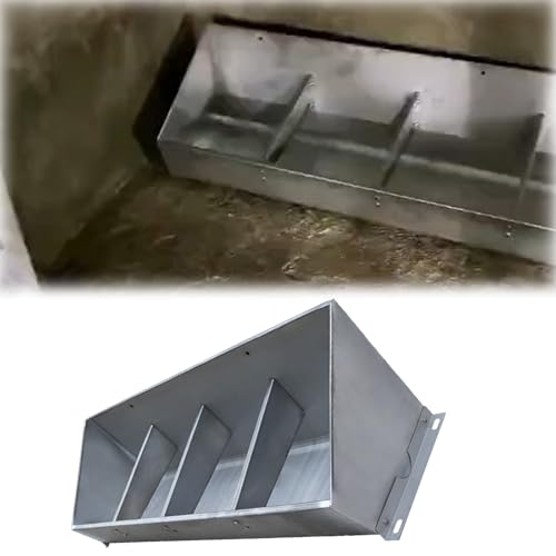 Futtertrog für Nutztiere Viehfuttertrog Edelstahl Verschiedene Größen 10er Packung(L 120cm (47 1/5in) - 4 bit) von EYRMQWJPC
