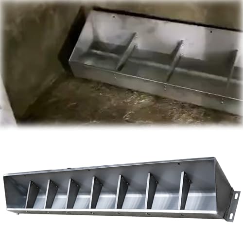 Futtertrog für Nutztiere Viehfuttertrog Edelstahl Verschiedene Größen 10er Packung(L 150cm (59 1/10in) - 8 bit) von EYRMQWJPC