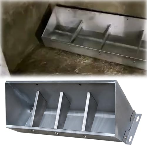 Futtertrog für Nutztiere Viehfuttertrog Edelstahl Verschiedene Größen 10er Packung(L 50cm (19 7/10in) - 4 bit) von EYRMQWJPC
