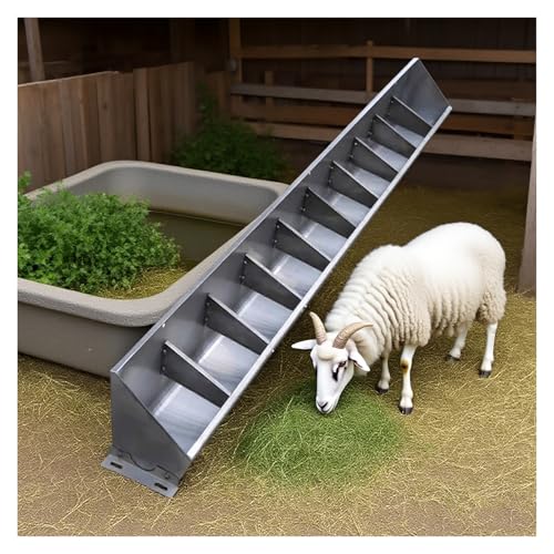 Futtertrog für Nutztiere Viehfuttertrog aus Edelstahl mit Trennwand, 9,5–38 l(10-Compartment) von EYRMQWJPC